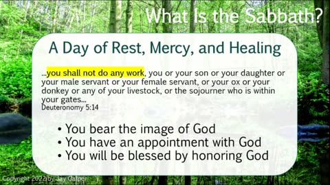 A Sabbath to the LORD - What Is the Sabbath? part 1c