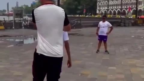 Harry Maguire Playing Football with the Local Children in Mumbai, India