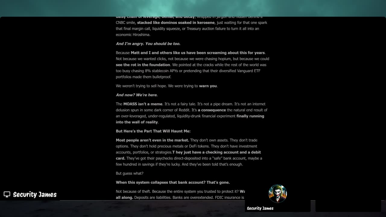 AMC: THE CRIMINALITY OF GOVERNMENTS, BANKS & REGULATORS THE DEATH OF TRUST