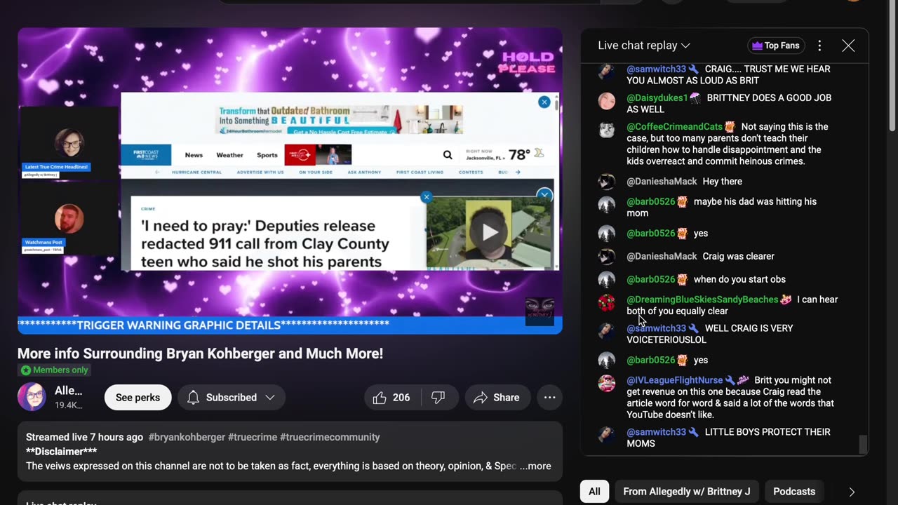 8-7 More info surrounding bryan kohlberger w/ chat