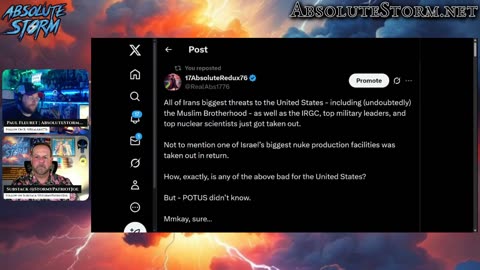 Absolute Storm Ep 44 6/18/25 10pm EST Hunting|Iran Deal|Ties|QProof|QReview
