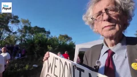 Piers Corbyn, brother of Jeremy Corbyn, joined the protest in Epping in support of closing the hotel