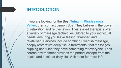 Best Tuina in Mississauga Valley