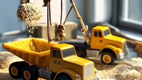 a toy truck is being loaded with rice Ai Video Generator @NanoVisionsAI
