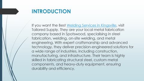 Best Welding Services in Kingsville