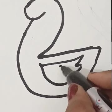 2 = हंस 🦢 | Duck Drawing | Swan Drawing | Hans Ka Chitra// easy duck #youtubeshorts #drawing #duck