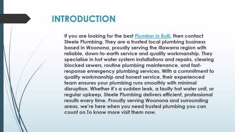 Steele Plumbing- The best Plumbing Maintenance in Bulli.