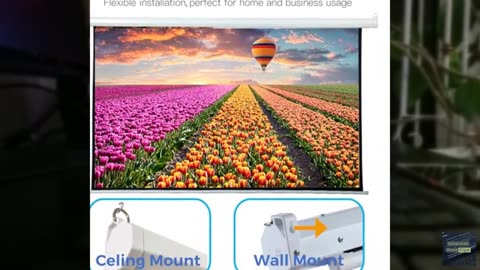 ZUEDA 100 Inch Motorized Projector Screen - 16:9 HD Electric Movie Screen with R