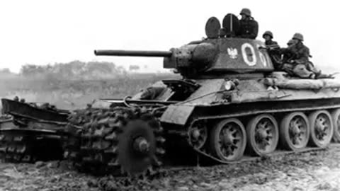 Soviet PT-1 T-3476 mine roller #soviet #cccp #t34 #t34tank #ww2 #mineroller #mine #soviettank #tank