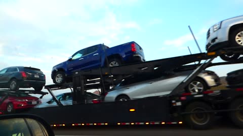 That's a lot of vehicles and OH LOOK LIGHTS!!
