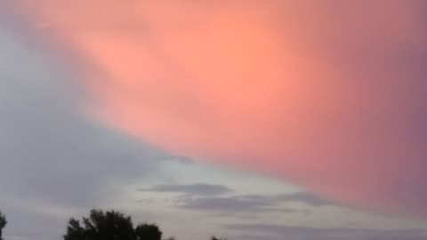 Pink sky at night