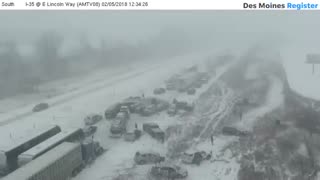 Iowa DOT releases raw video from I-35 pileup near Ames