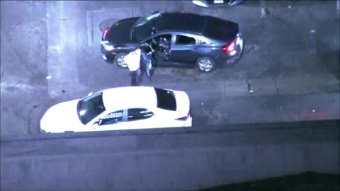 Pursuit ends in DUI suspect dancing outside their vehicle before being taken into custody by LA