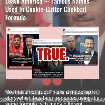 Fact Check: Travis Kelce Did NOT Say of Jimmy Kimmel 'It's Best He Leave America' -- Clickbait