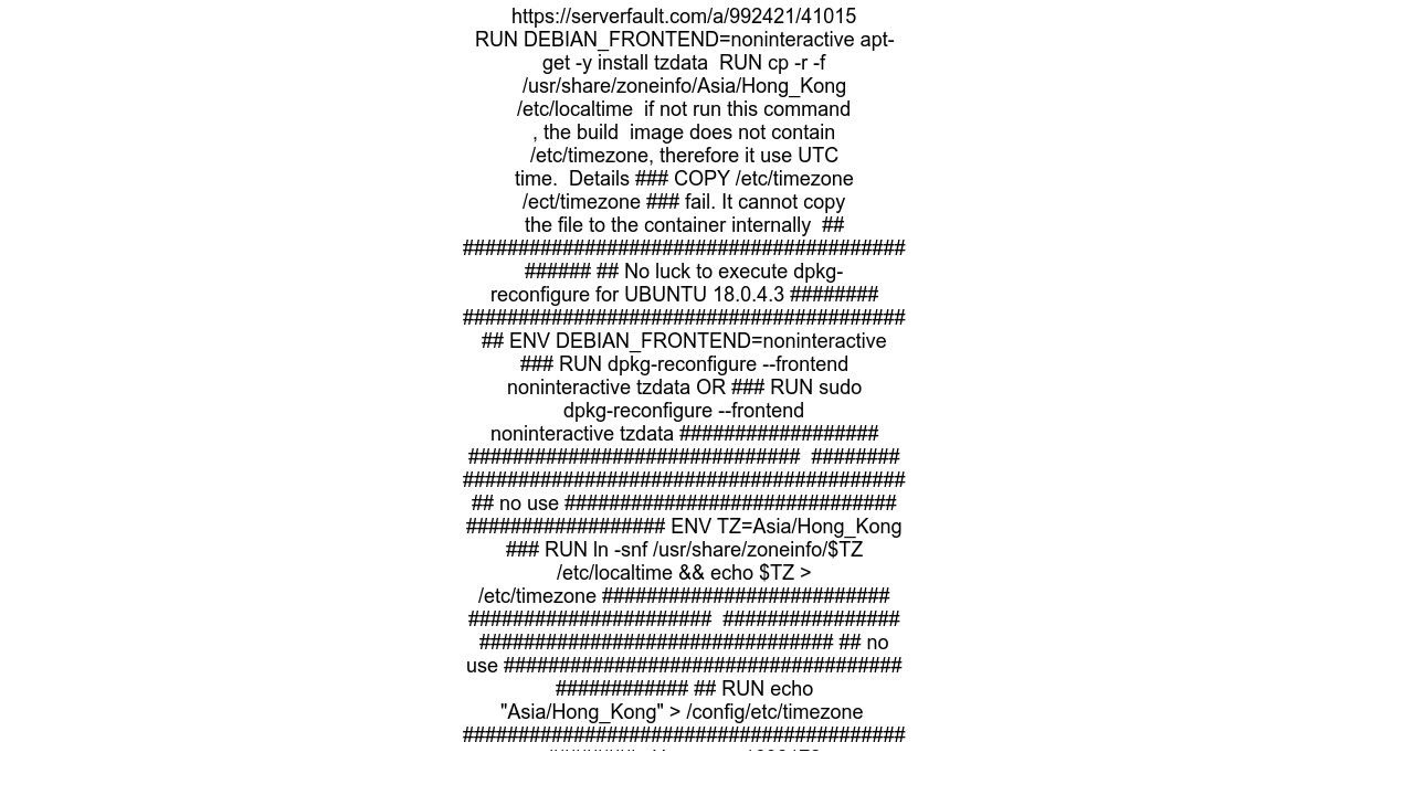 How to fix timezone in Container Generated by Docker Build