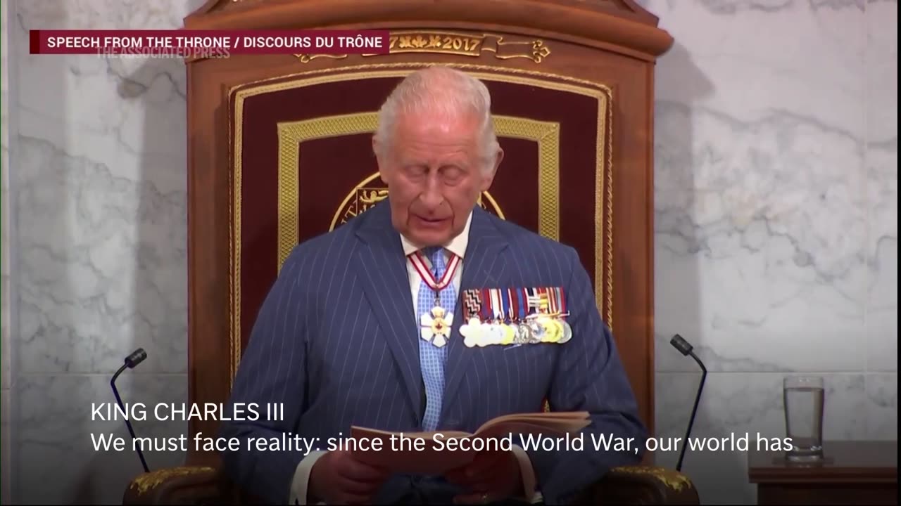 King Charles III says Canada is facing 'unprecedented' challenges