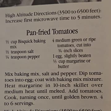 Recipe for Pan Fried Tomatoes made with Bisquick