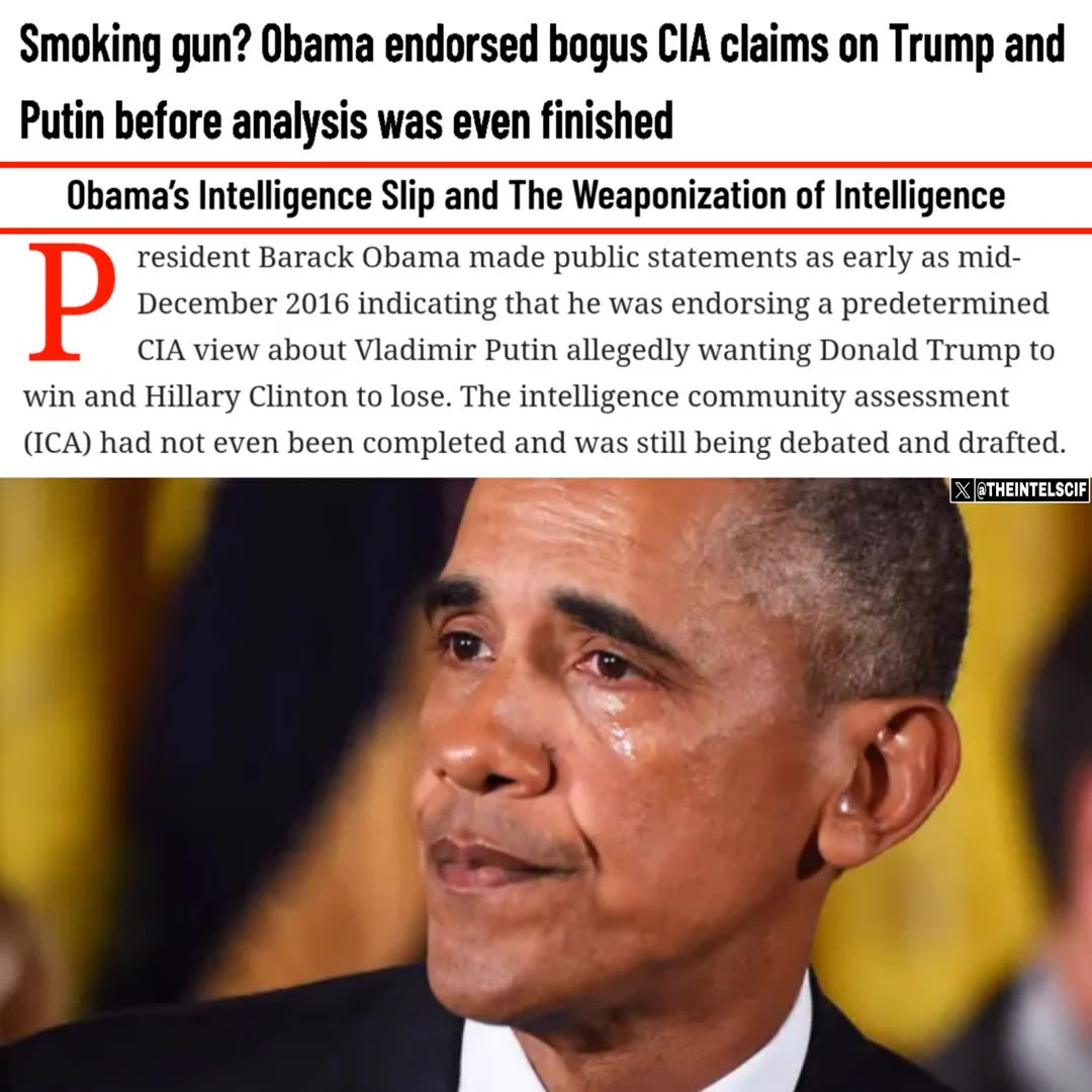 OBAMA INTELLIGENCE SMOKING GUN evidence and the weaponization of intel..