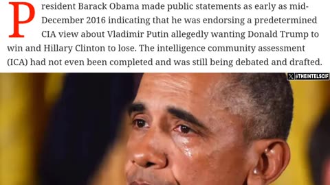 OBAMA INTELLIGENCE SMOKING GUN evidence and the weaponization of intel..