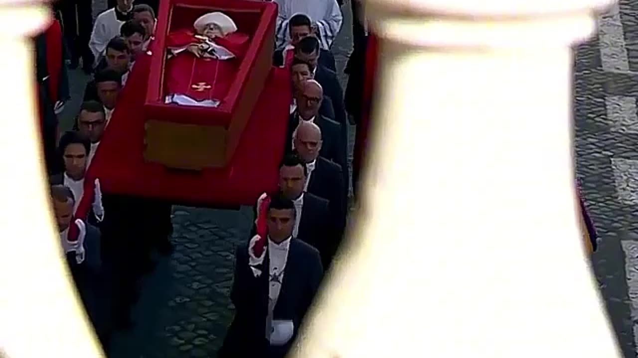 Pope Francis' coffin arrives at St. Peter Basilica in procession