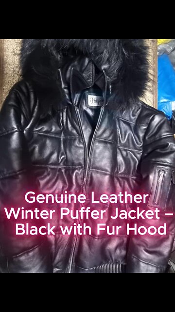 Men’s Genuine Leather Puffer Jacket – Winter Luxury Redefined