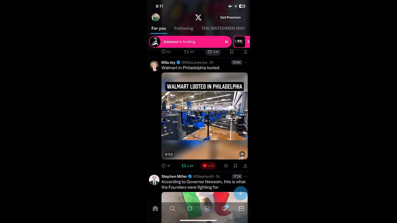 Riots and other topics on X