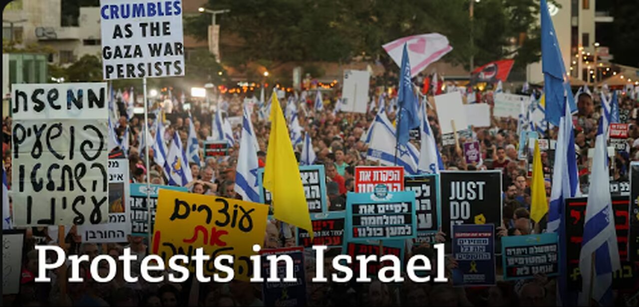 Protesters in Israel demand end to war in Gaza | BBC News