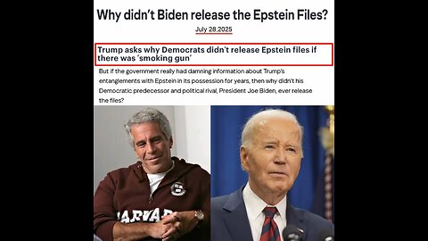 TRUMP ASKS WHY BIDEN DIDN'T RELEASE THE EPSTEIN FILES?This alone should tell you everything you need