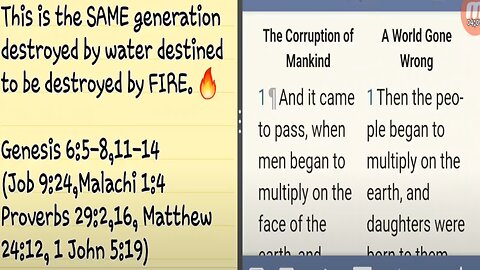 This is the SAME generation destroyed by water destined to be destroyed by FIRE. 🔥
