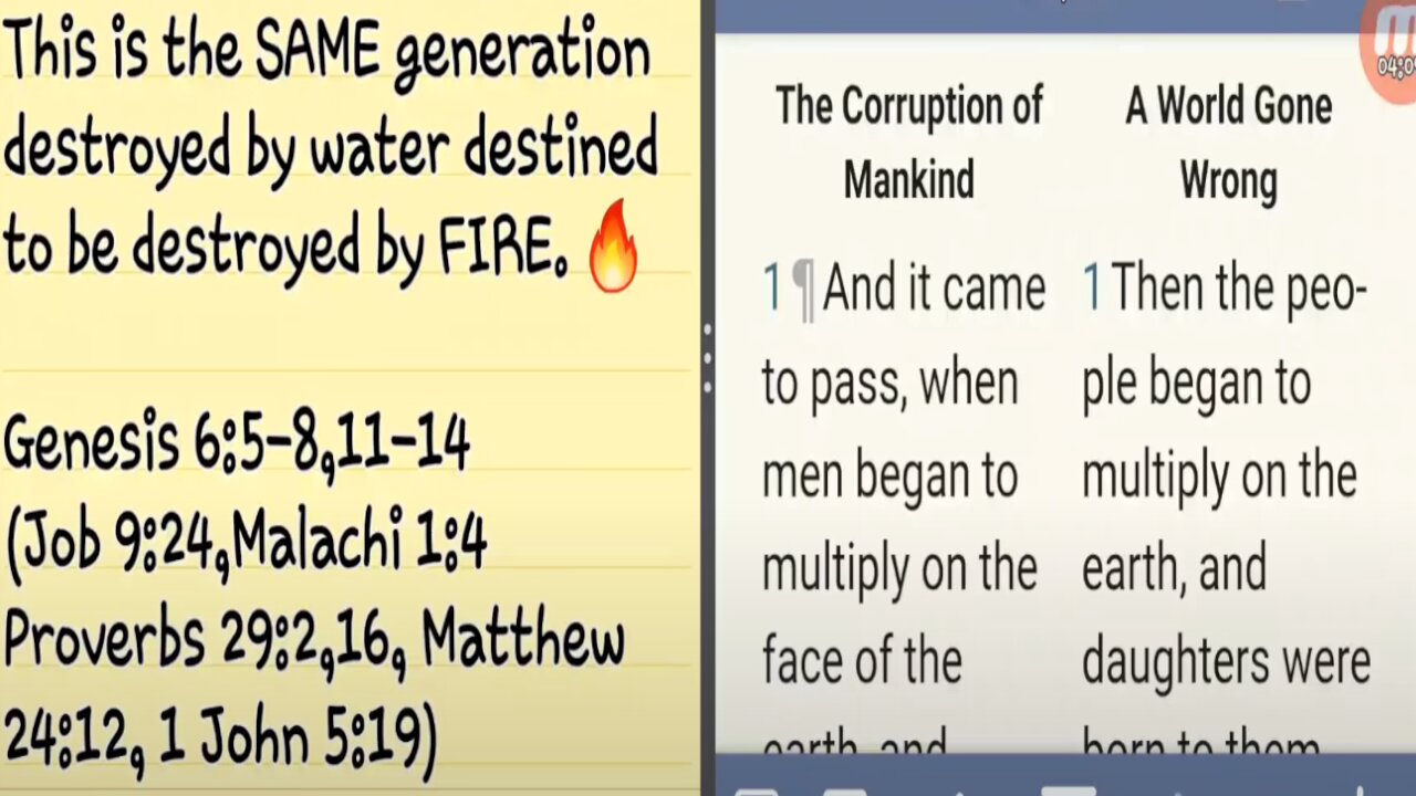 This is the SAME generation destroyed by water destined to be destroyed by FIRE. 🔥
