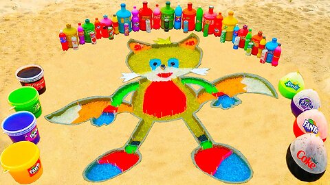 How to make Rainbow Super Sonic with Orbeez, Big Fanta, Monster, Coca Cola, Mentos & Popular Sodas