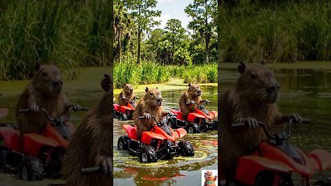 Living Their Best Life 😎🐹💨 #capybara #atv #shorts #animalvideo #funnyanimals #cuteanimals #wildlife