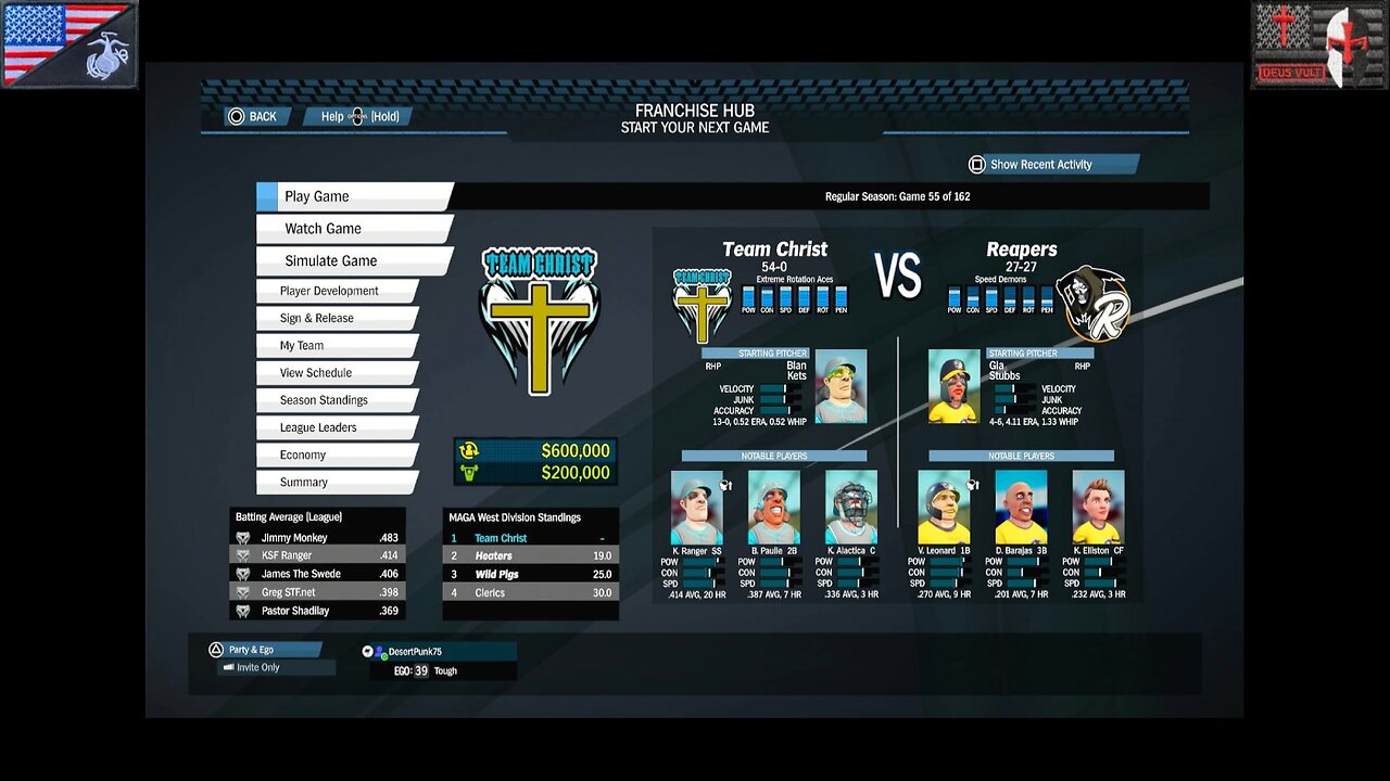 Based Sportsball 2025: Regular Season - Game #55 [Team Christ at Reapers]