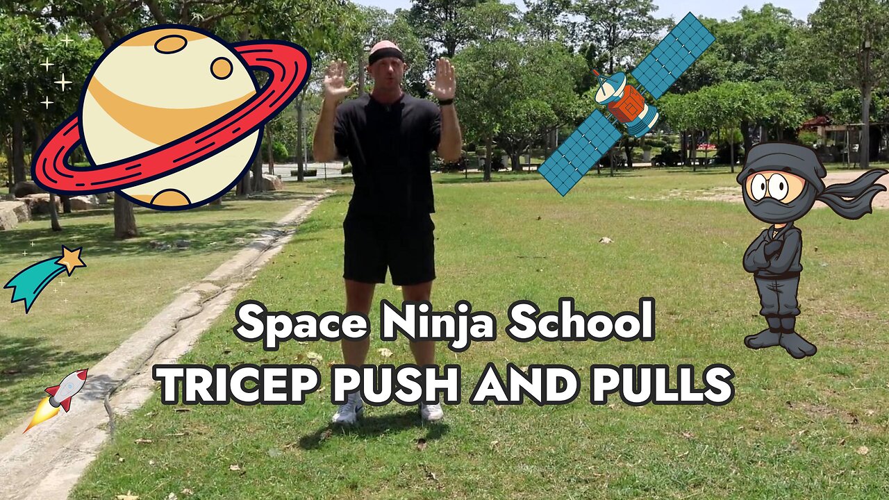 🤜🤛 Tricep Push & Pulls Ninja Style! 💥 Stand Strong! | Space Ninja School @spaceninjaschool