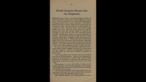 The International Jew - Chapter 6 - Jewish Question Breaks Into the Magazines