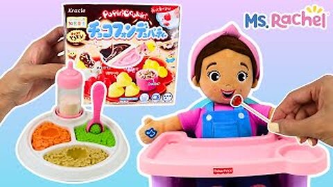 Feeding Ms. Rachel from Fisher Price Magic Servin' Tray!