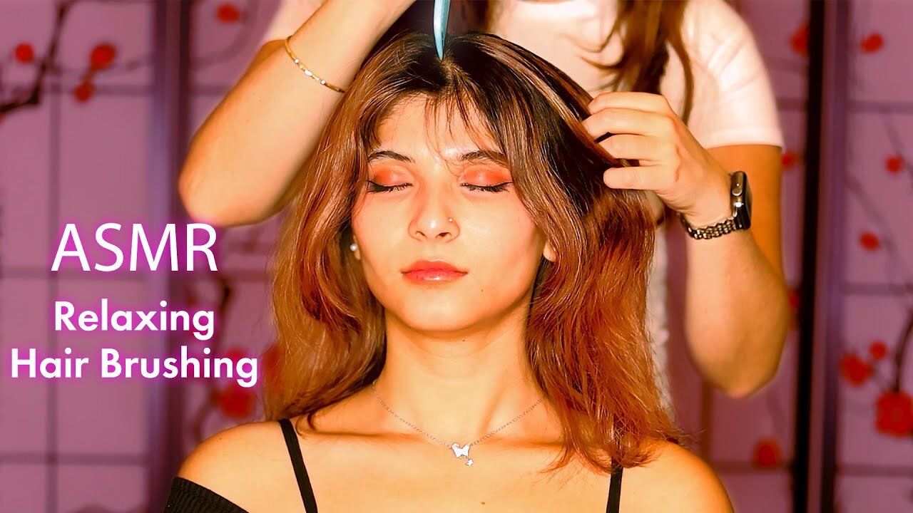 ASMR tingly hair brushing ultra relaxing brush sounds with gentle whispering, blissful pampering