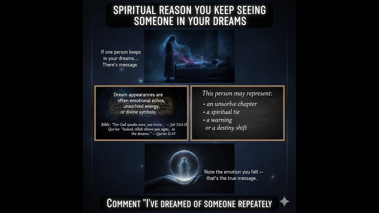“SPIRITUAL REASON YOU KEEP SEEING SOMEONE IN YOUR DREAMS”