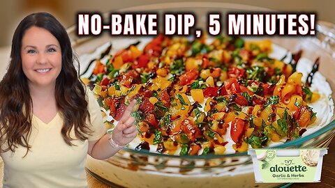 5-Minute NO-BAKE Dip: EASY COLD DIP to help you BEAT the HEAT!! | Caprese Dip