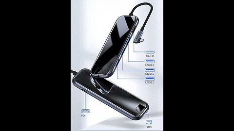 5-in-1 USB Type-C Hub With 4K_HDMI, USB 3.0, PD & RJ-45, For MacBook Pro, Surface Go & More