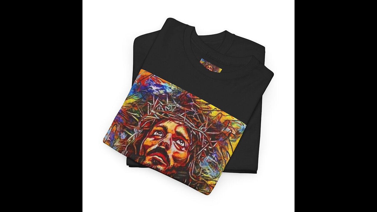 the vibrant Jesus art tee