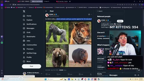 ThatsTheBruh For $100 Million Which Animal Could You Survive For 20 Minutes