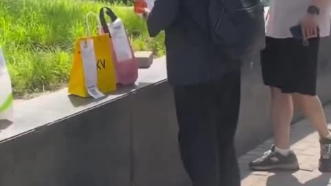 University students picking up their food delivery