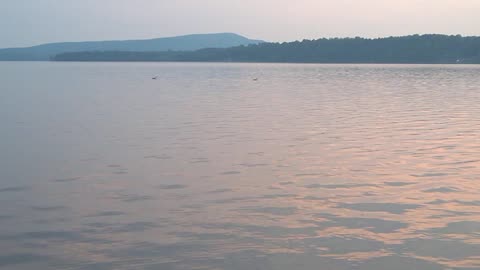 Early morning St-Laurent river Canada