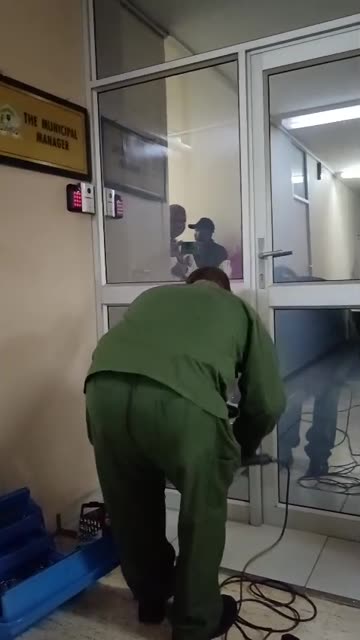 Municipal manager's office door