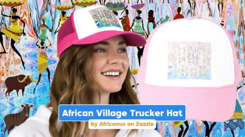 African Village Trucker Hat by Africanus Store on Zazzle