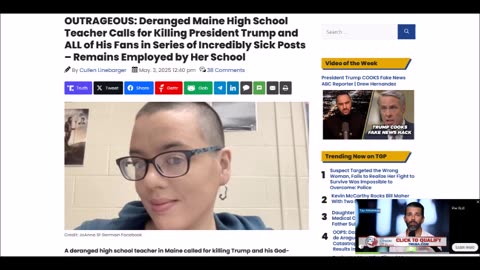 Deranged Maine High School Teacher Calls for Killing President Trump...