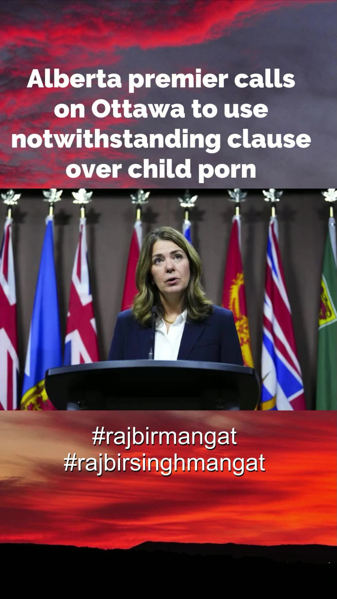 Alberta premier calls on Ottawa to use notwithstanding clause over child porn