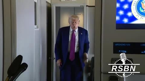 RSBN 5 - Pres. Trump Speaks on Air Force One Before Landing in the United Arab Emirates - 5-15-25