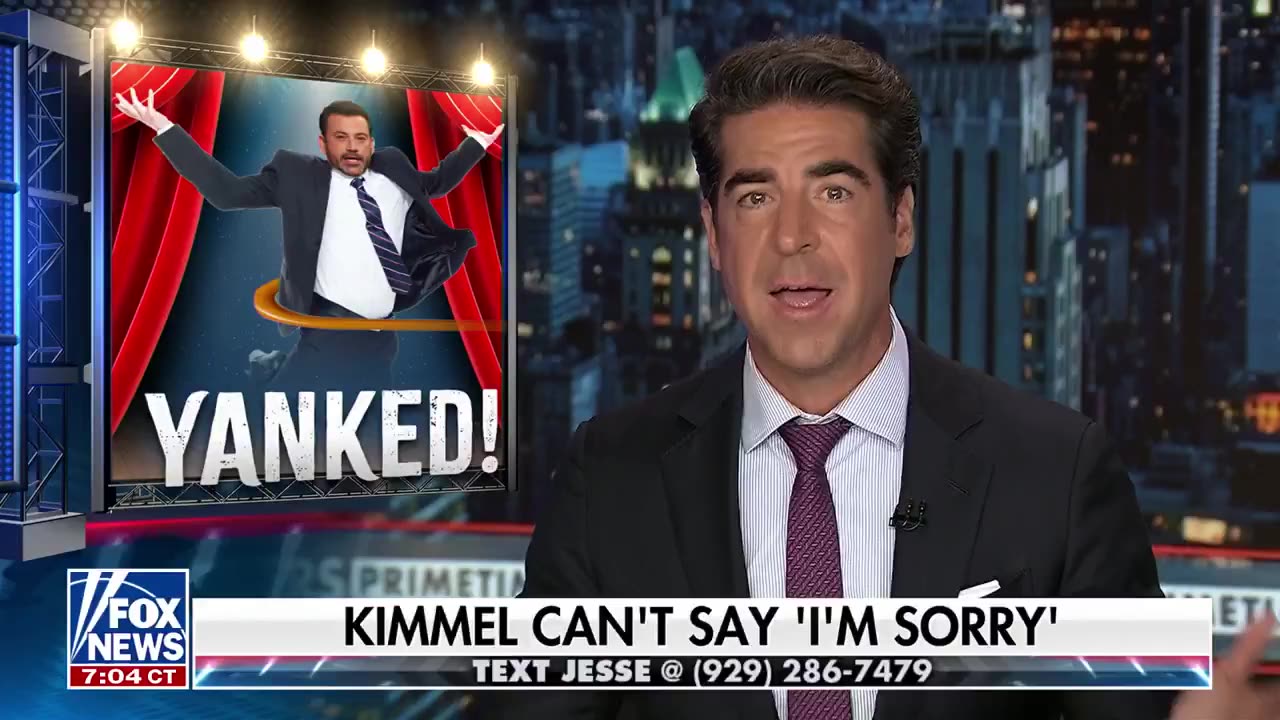 Jesse Watters🚨 ABC is looking for a reason to CUT Kimmels failing show LOOSE